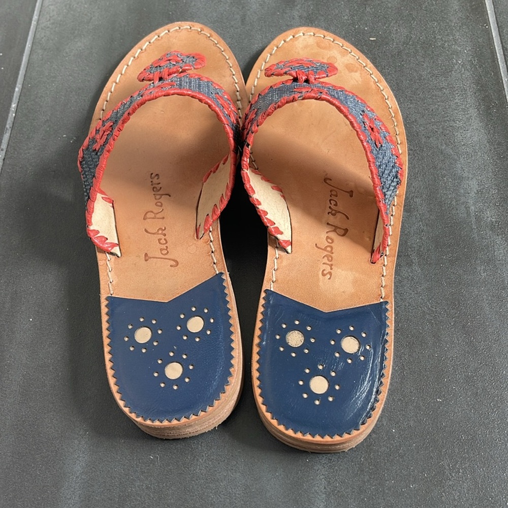 Jack Rogers Stylish Red and Blue Women's Sandals - Picture 3 of 4